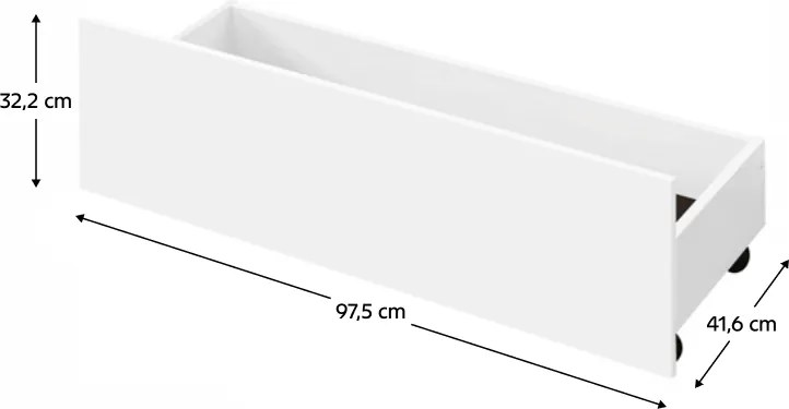 2 darab, kihúzható ágy alatti tároló, fehér, MIDEA