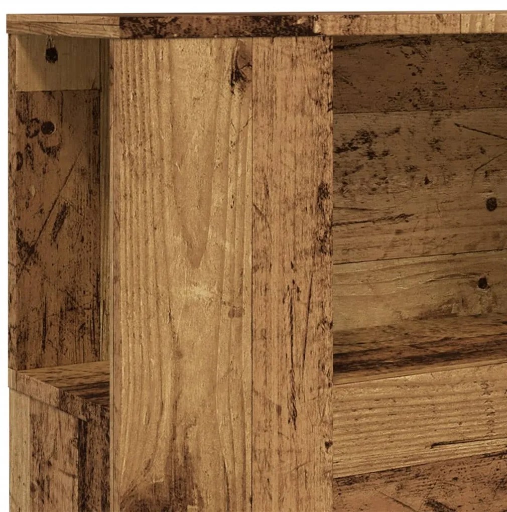 antik fa színű szerelt fa áthidalószekrény 100 x 18,5 x 102,5 cm