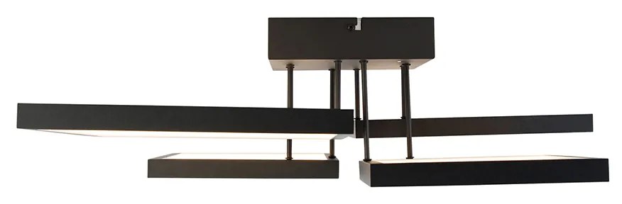Mennyezeti lámpa fekete, beépített LED-del, 3 fokozatú fényerő-szabályozóval, 4 lámpás - Lejo