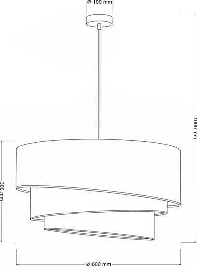 Brilagi - Kábelre szerelt csillár TRIO 3xE27/60W/230V átm. 60 cm barna/bézs/fehér
