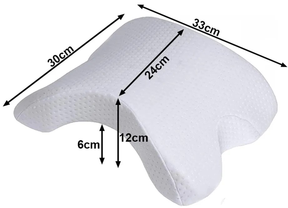 Ergonómikus párna ív alakban formázva