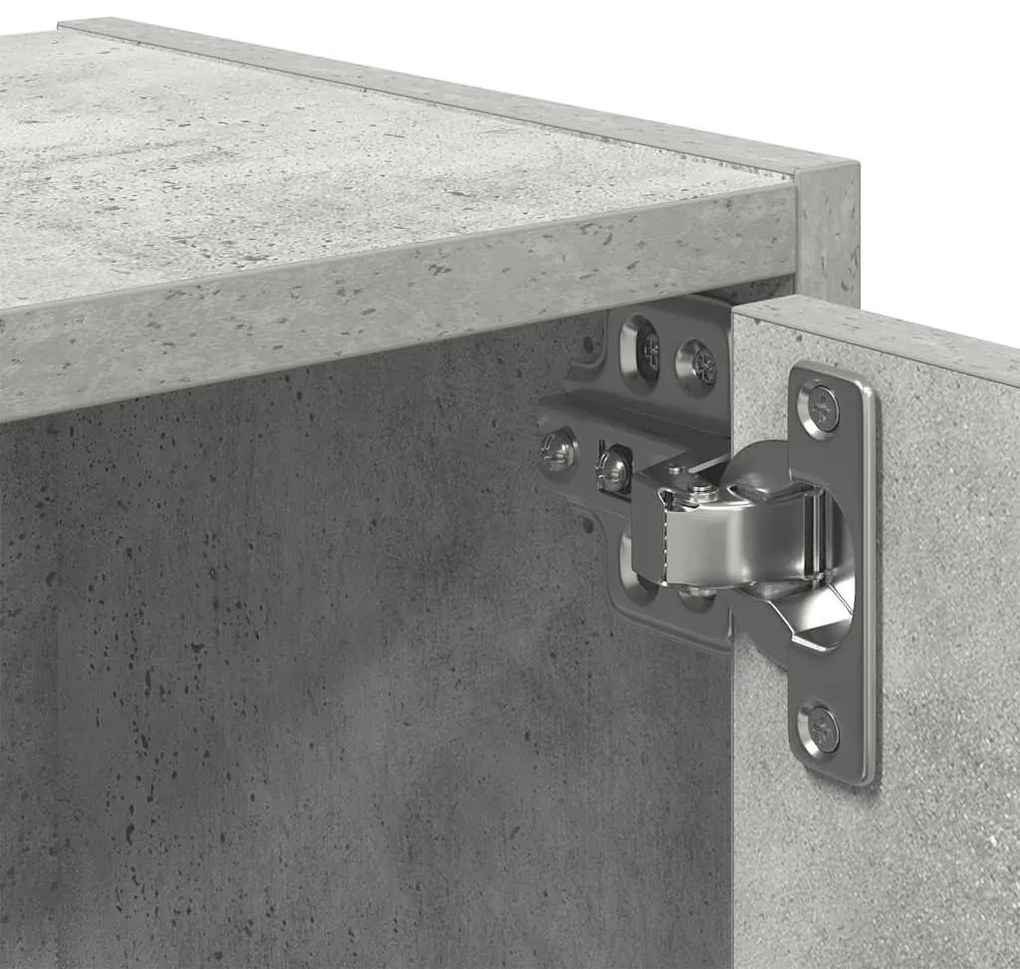 betonszürke szerelt fa könyvespolc 40x24x102 cm