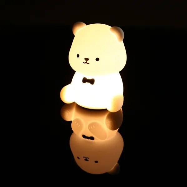 Globo 2870 - TEDDY LED RGBW, fényerőszabályozható, újratölthető gyerek éjjeli lámpa, 1 W LED, 5 V, 1200 mAh, mackó alakú