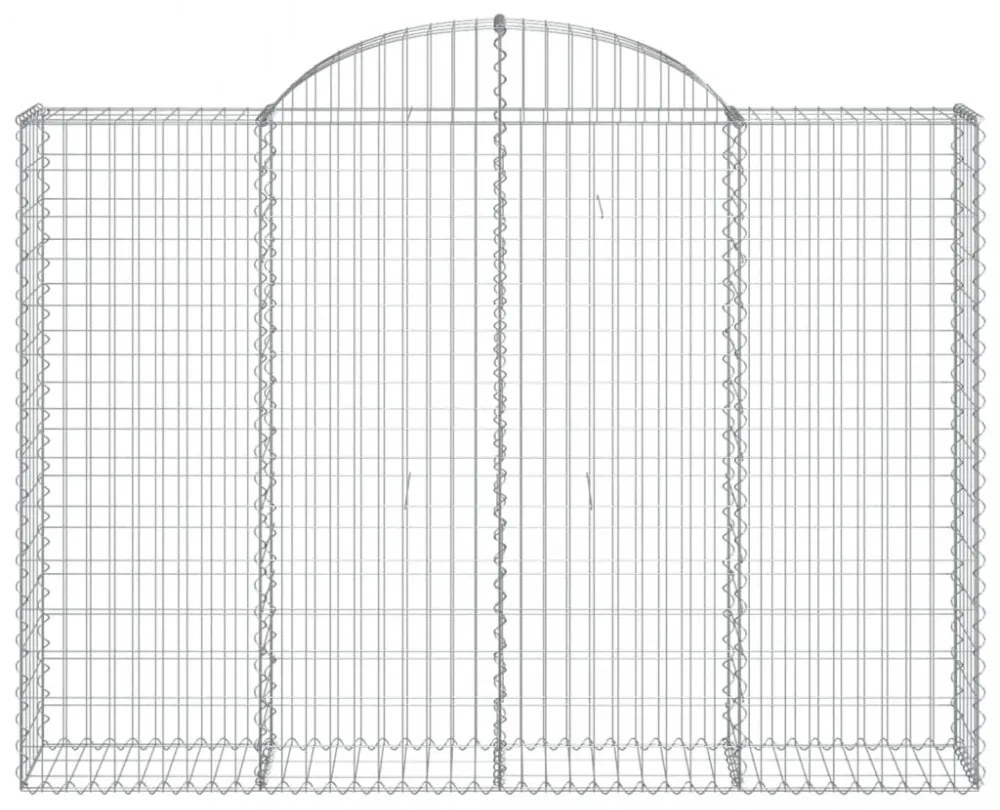 2 db íves horganyzott vas gabion kosár 200x30x140/160 cm