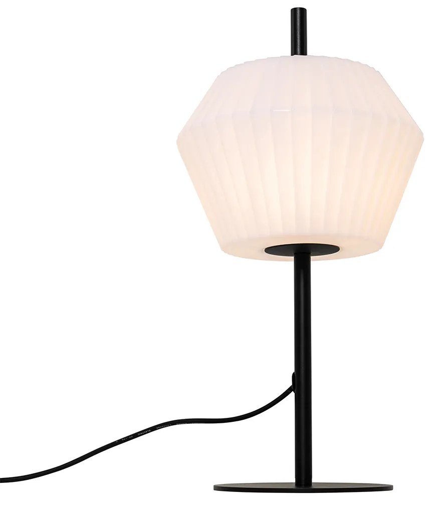 Modern kültéri asztali lámpa fekete fehér árnyékolóval IP44 - Robbert