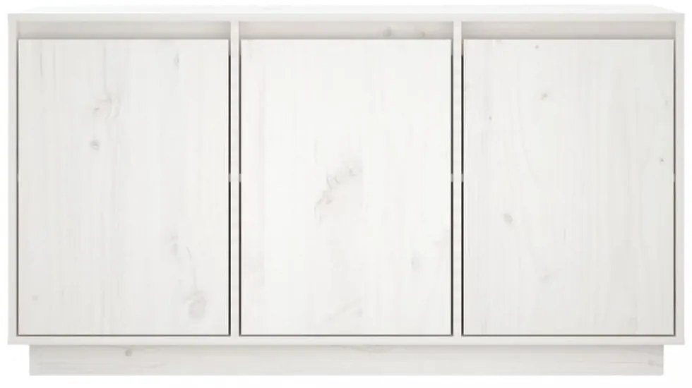 fehér tömör fenyőfa tálalószekrény 111x34x60 cm