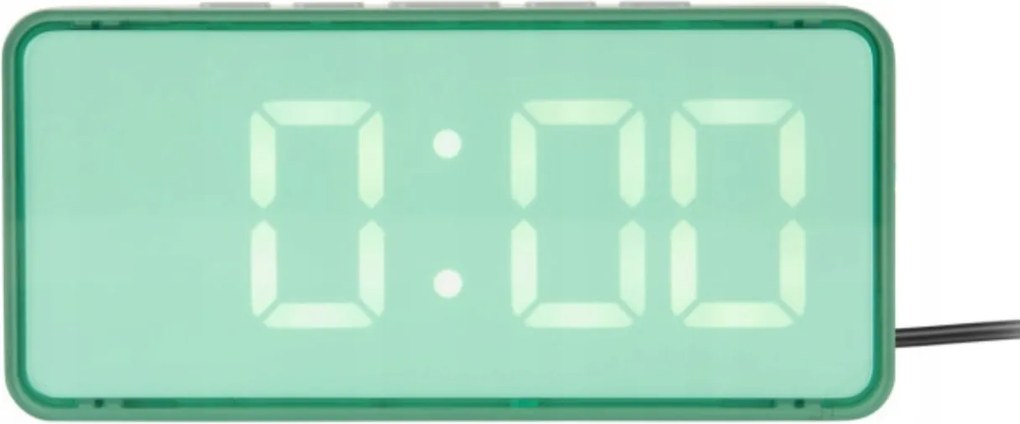 Ébresztőóra, elektronikus asztali óra Led kijelzővel zöld Audaz
