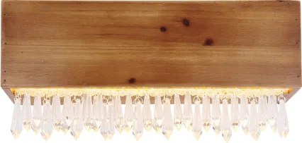 Globo 15554W Falilámpa fekete fém váz, barna fa test, opál akril búra, benne akril-kristály dekorral. SZxM:370x170, AL:110, inkl. 1xLED 12W 230V, 430lm 3000K