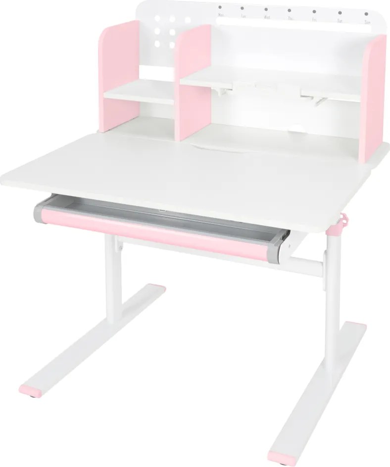 Növekvő íróasztal, rózsaszín/fehér, ADAN