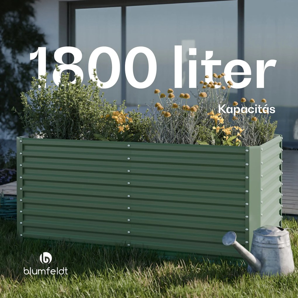 High Grow Straight magaságyás, 1800 L, Ergonomikus, Időjárásálló, Nyitott alap