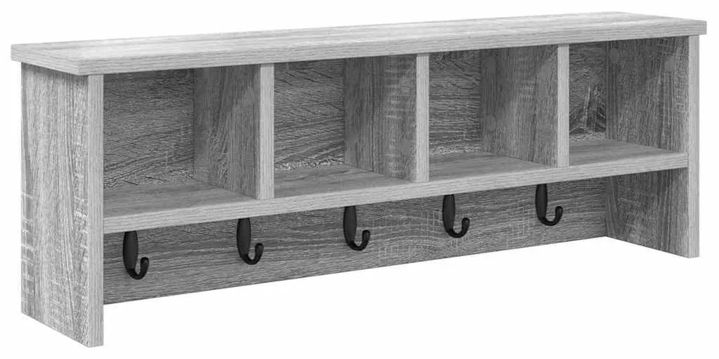 Fali Kabáthorog polcokkal Szürke sonoma 75 x 16 x 26 cm Faanyag
