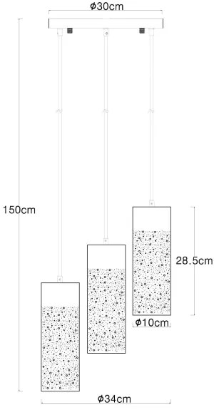 Globo 21005-3H - Csillár zsinóron CROCKY 3xE27/40W/230V