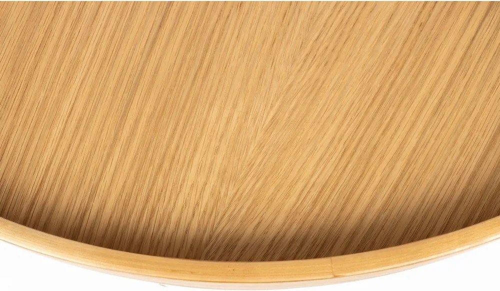 Natúr színű kerek dohányzóasztal tölgyfa dekoros asztallappal ø 70 cm Yuri L – White Label