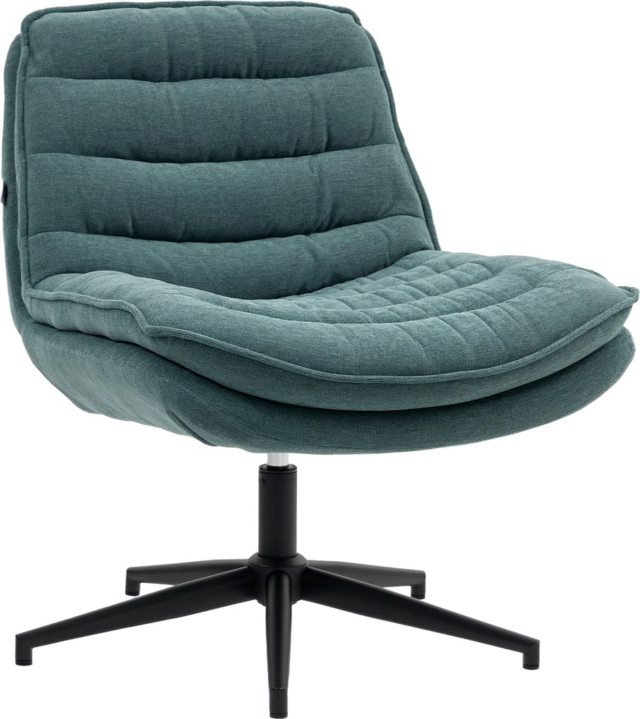 HOMCOM Irodai Szék Karfa Nélkül Széles Üléssel, Magasságban Állítható Ülésű Szék, Két Rétegű Habos Puhasággal, Forgó Szék, Vászon Hatású Kivitel, Otth