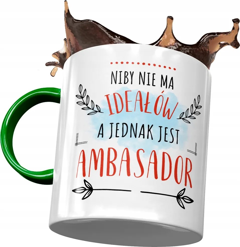 A zöld nagykövet bögréje nem tökéletes fotónyomtatással