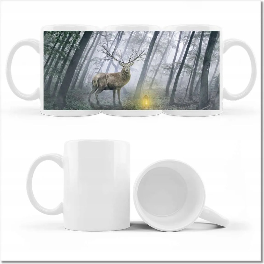 Fotó bögre Szarvas az erdőben