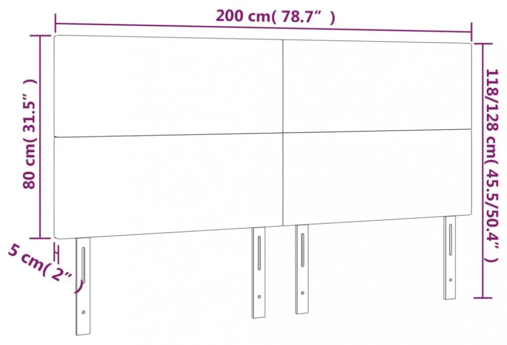 4 db cappuccino színű műbőr fejtámla 100 x 5 x 78/88 cm
