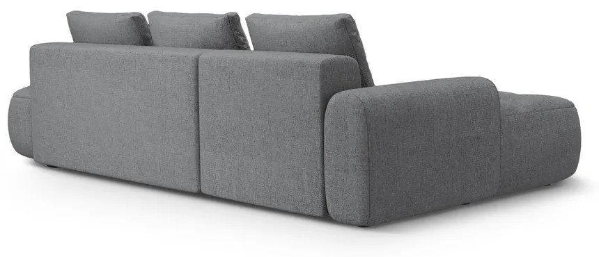 Szürke kinyitható-tárolóhelyes sarokkanapé (bal oldali-heverő résszel) Linz – Cosmopolitan Design