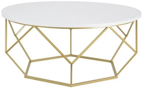 Kávésasztal DIAMOND 41,5x90 cm arany/fehér