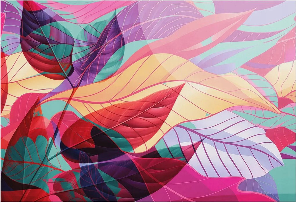 Fotótapéta Flizelina Dekoratív az irodába Absztrakt levelek 152x104 Ragasztó