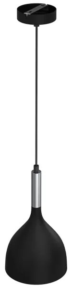 Csillár zsinóron NOAK 1xE27/15W/230V fekete/króm