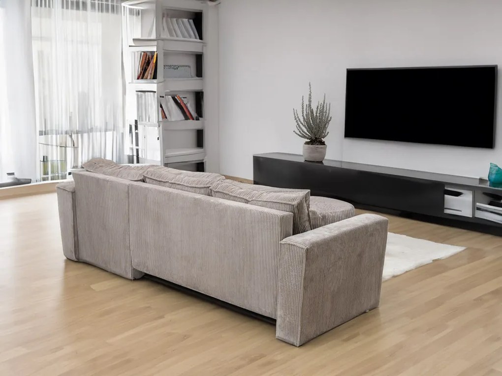 SMART COSARO krémszínű sarokkanapé,ágyazhaztó + 2 db AJÁNDÉK párnával