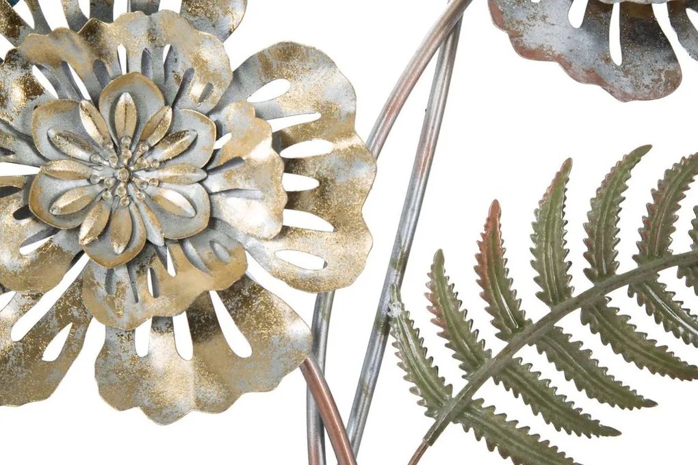 Trópusi levél fali dekoráció, zöld-réz - BOUQUET TROPIQUE