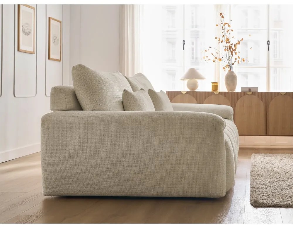 Bézs zsenília kanapé 264 cm Ivane – Bobochic Paris