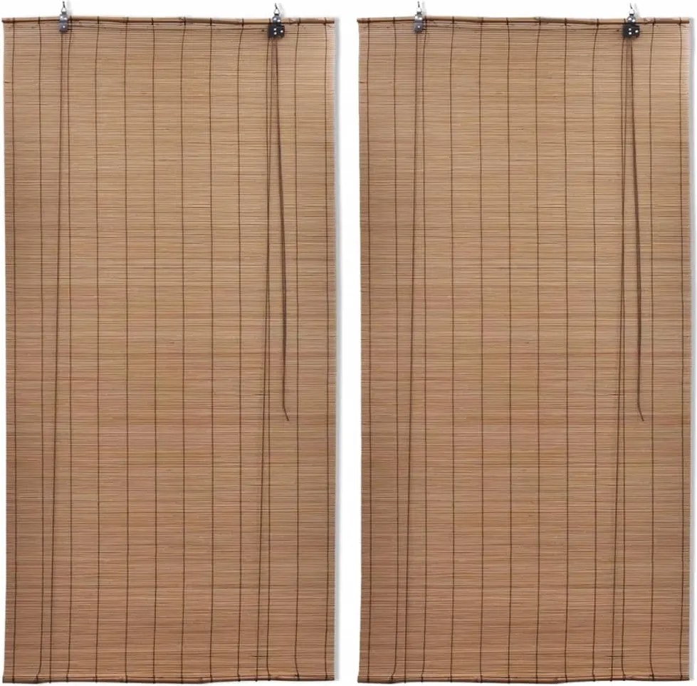 vidaXL 2 db barna bambusz redőny 100 x 160 cm