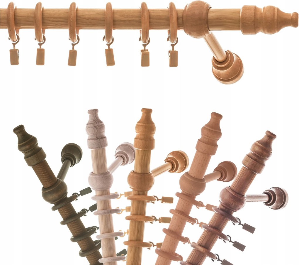 Fából Készült függönykarnis szimpla 300 cm Színes mennyezeti függönykarnis béka