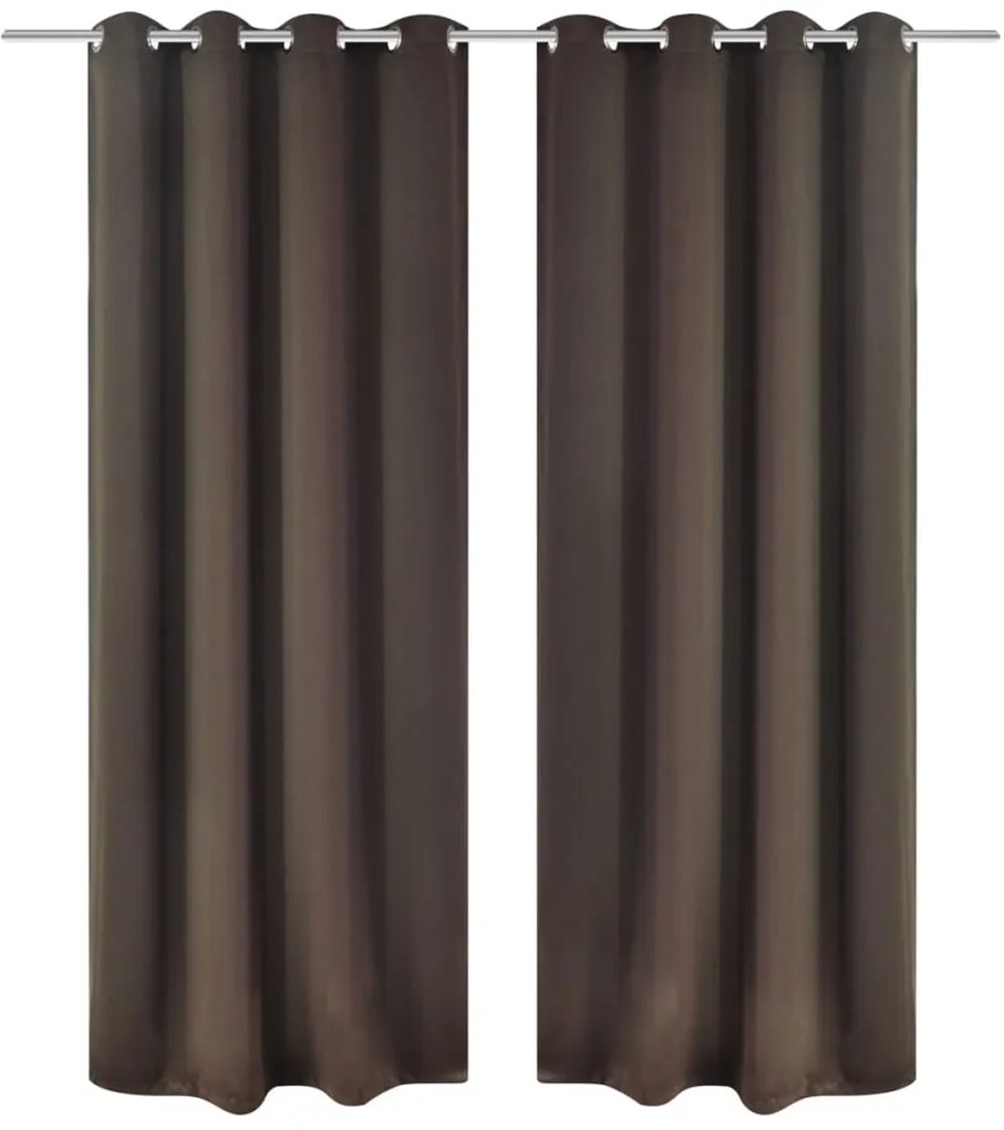 2 db barna sötétítőfüggöny fémkarikákkal 135 x 245 cm