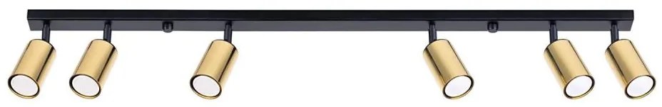 Sollux SL.1388 - Spotlámpa WINX 6xGU10/10W/230V fekete/arany