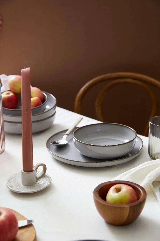 12 részes porcelán étkészlet szürke