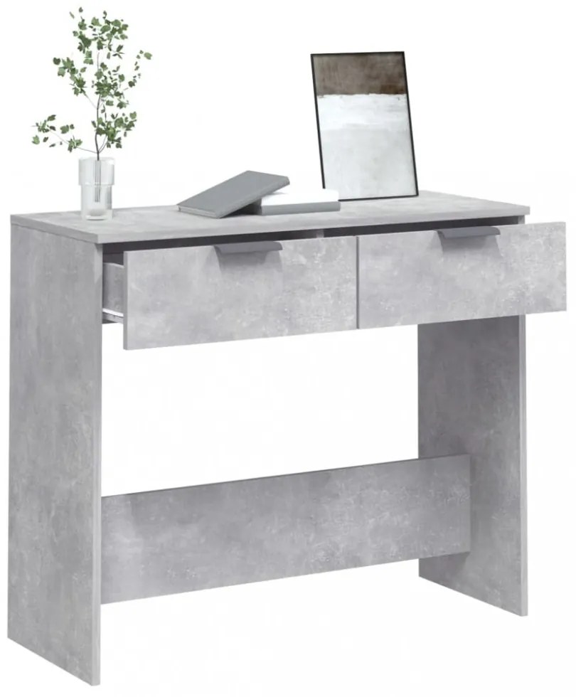 betonszürke szerelt fa tálalóasztal 90 x 36 x 75 cm