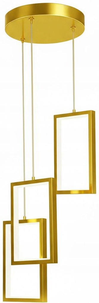 Modern Led Függő Lámpa Három Forrással Arany Elegáns