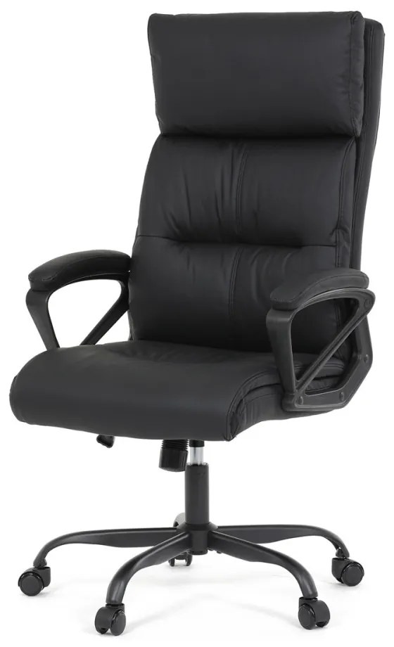Scaun pivotant de birou confortabil în negru cu tapițerie din piele artificială. KA-Y346