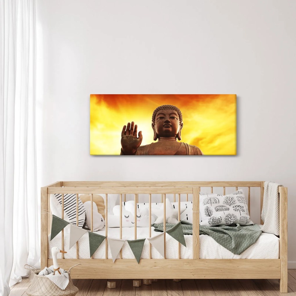 Kép - Buddha piros és sárga háttérrel (120x50 cm)