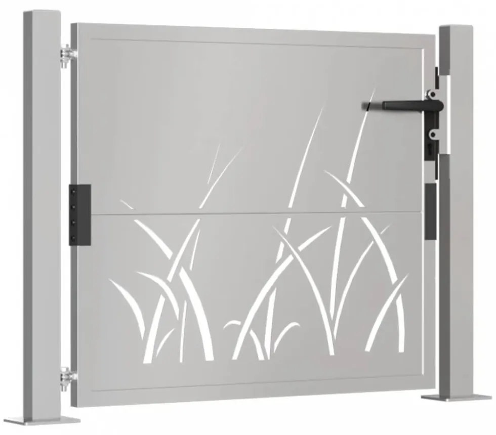 Fűmintás corten acél kerti kapu 105 x 105 cm