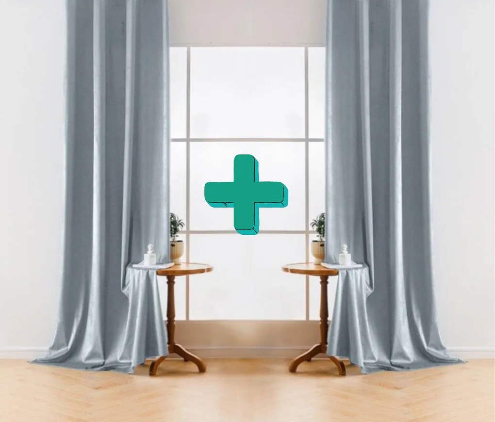 Sötétítő függöny VELVET szürke-kék 140x250 cm (2 db), fém karikák