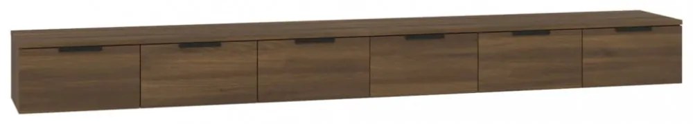 2 db barna tölgy színű szerelt fa faliszekrény 102 x 30 x 20 cm