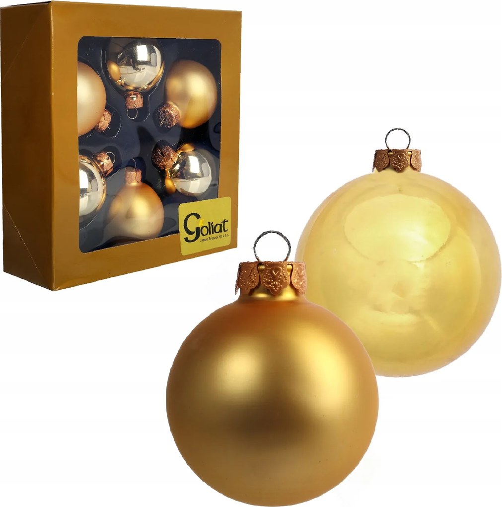 6 db-os üveggömb szett arany színű dekoráció