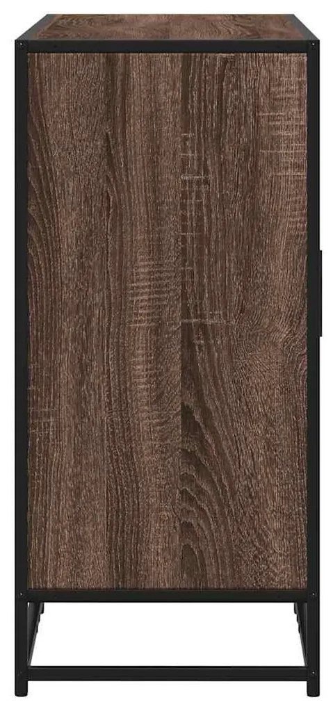 barna tölgyszínű szerelt fa tálalószekrény 94x35x76 cm