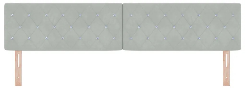 LED fejvég kristálygombos tűzött világosszürke 100 cm velúr