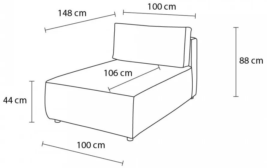Világosbarna kordbársony kanapé modul (variálható) Nihad modular – Bobochic Paris