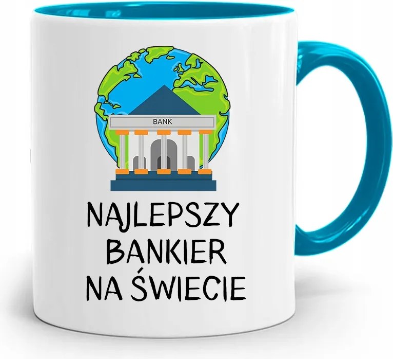 Bankárnak Kék Bögre Születésnapi Ajándék fényképes nyomtatással