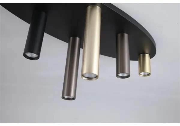 Searchlight 50571-6BK - Mennyezeti lámpatest TUBES 6xGU10/10W/230V 80x30 cm