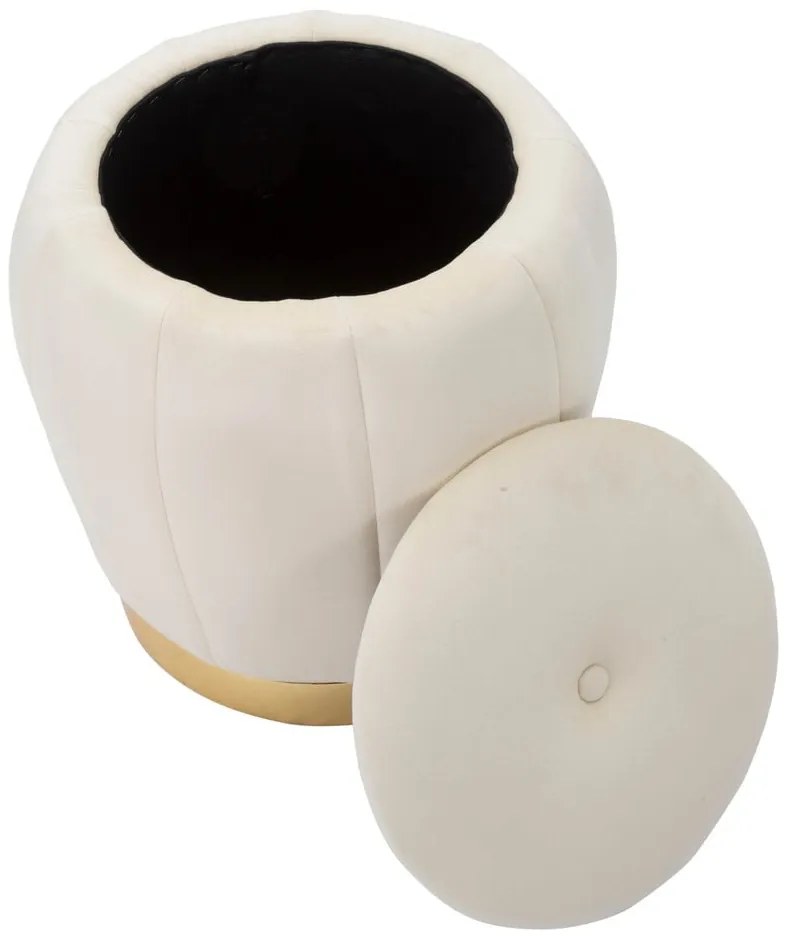 Krémszínű bársony puff Paris – Mauro Ferretti