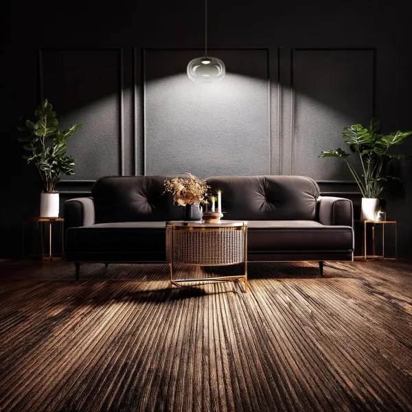 LED Csillár zsinóron VASO LED/4W/230V átm. 18 cm fekete/füstös