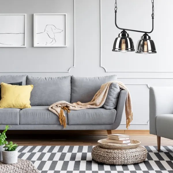 Csillár láncon MARIO 2xE27/60W/230V króm