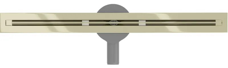 Mexen Flat Super Slim, szupervékony vízelvezető csatorna 360°-ban forgatható szifonnal 50 cm, fényes arany, 1551050